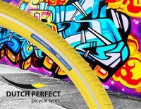 DUTCH PERFECT Dutchperfect buitenband 28 x 1.40" / 40-622mm anti-lek geel met reflectie