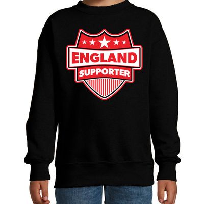 Engeland / England schild supporter sweater zwart voor kinder Engeland / England schild supporter sweater zwart voor kinder