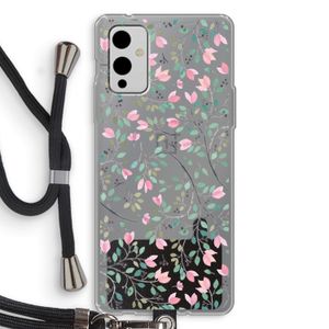 Sierlijke bloemen: OnePlus 9 Transparant Hoesje met koord