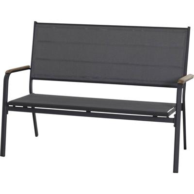 Siena Garden N40082 Tuinbank Aluminium, Teakhout Antraciet (mat), Grijs, Natuur