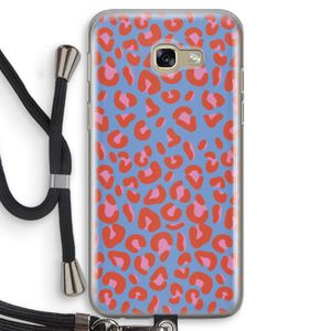Leopard blue: Samsung Galaxy A5 (2017) Transparant Hoesje met koord