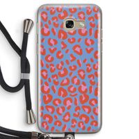 Leopard blue: Samsung Galaxy A5 (2017) Transparant Hoesje met koord