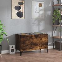 Platenkast 74,5x38x48 cm bewerkt hout gerookt eikenkleurig - thumbnail