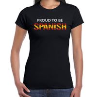 Spanje Proud to be Spanish landen t-shirt zwart dames