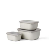 Set van 3 Mepal multikommen rechthoekig Cirqula nordic white 750 ml + 1500 ml + 3000 ml