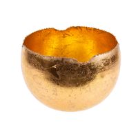 Theelichthouders/waxinelichthouders goud metaal 15 cm - Waxinelichtjeshouders - thumbnail