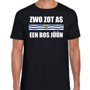 Zwo zot as een bos juun met vlag Zeeland t-shirts Zeeuws dialect zwart voor heren