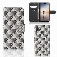 Huawei P20 Lite | Telefoonhoesje | Met pasjeshouder | Salamander Grey
