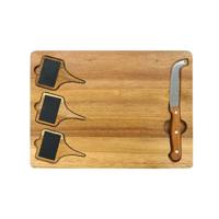 Kaasplank - FACKELMANN - Met leisteen + kaasmes - 32 x 23 cm - Hout