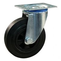 Zwenkwiel | 160 mm | Massief rubberen band | Kunststof velg - thumbnail