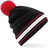 Beechfield CB472 Stadium Beanie - Black/Classic Red/White - One Size