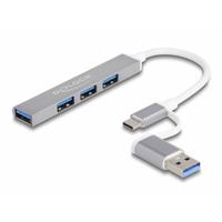 Delock 64214 USB-C (USB 3.2 Gen 1) multiport hub Zilver