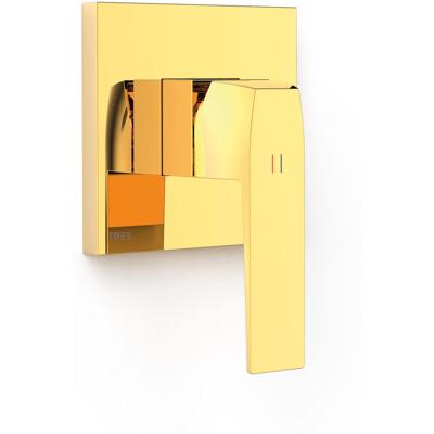 Douchekraan afbouwdeel Tres Slim Exclusive | Inbouw | Mengkraan | 1-weg | Vierkant | Goud glans 24k