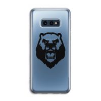 Angry Bear (black): Samsung Galaxy S10e Transparant Hoesje Angry Bear (black): Samsung Galaxy S10e Transparant Hoesje