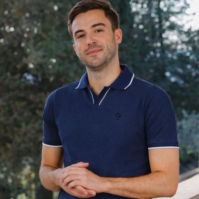 Heren Polo Stein - Donkerblauw Melange