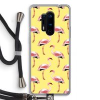 Flamingo's geel: OnePlus 8 Pro Transparant Hoesje met koord