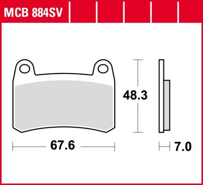 TRW Brake pad mcb 884 sv sintered metal