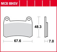 TRW Brake pad mcb 884 sv sintered metal