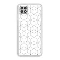 Zwart-witte kubussen: Samsung Galaxy A22 4G Transparant Hoesje