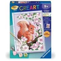 CreArt Kids 18x24cm Eekhoorn in de lente, Schilderen op nummer Kit, vanaf 9 jaar, 25837, Ravensburger