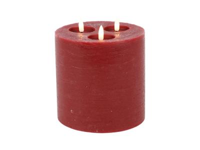 Ledkaars Lyon ro 15x15x17 cm rood - Countryfield