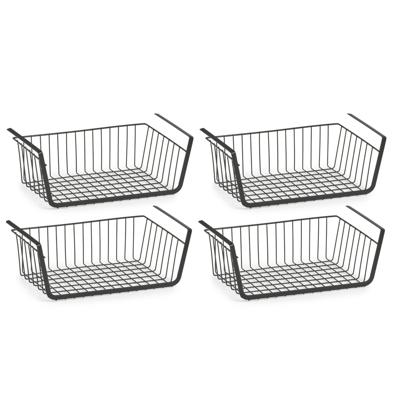 Opberg/opruim hangmandje - 4x - 41 x 26 x 15 cm - Kastmandje - zwart
