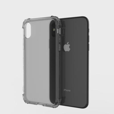 Schokbestendige transparante TPU softcase voor iPhone XS/X (grijs)
