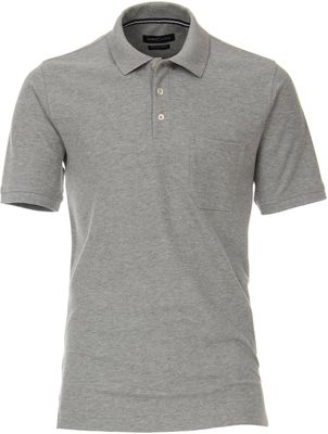 Casa Moda Sport Poloshirt Lichtgrijs Borstzak Regular Fit