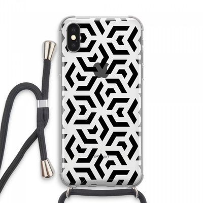 Crazy pattern: iPhone XS Max Transparant Hoesje met koord