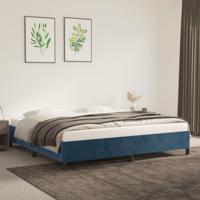 Bedframe zonder matras 200x200 cm fluweel donkerblauw