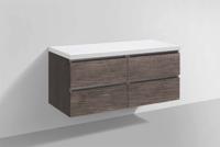 Badmeubel Trend met Flat kunstmarmer top 120 Century Oak met 4 lades