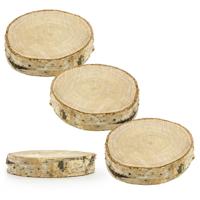 Partydeco Boomschijfjes - 40x stuks - hout - bruiloft - naamkaartjes/plaatskaartjes