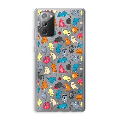 Kleurrijke katten: Samsung Galaxy Note 20 / Note 20 5G Transparant Hoesje