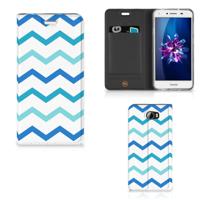 Huawei Y5 2 | Y6 Compact | Hoesje met Magneet | Zigzag Blauw