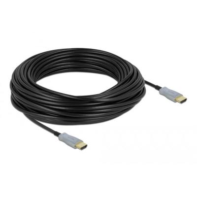 Delock 85016 HDMI-kabel HDMI Aansluitkabel HDMI-A-stekker 25 m Zwart 4K UHD, Vergulde steekcontacten