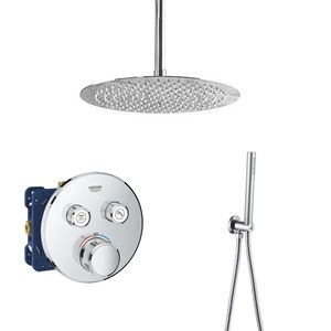 Grohe Grohtherm Smartcontrol chroom inbouw doucheset met 20cm regendouche en plafondarm