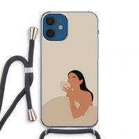 Fresh coffee: iPhone 12 mini Transparant Hoesje met koord