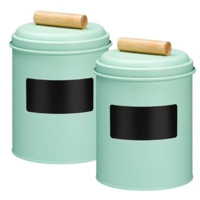 Voorraadpotten met krijtbord etiketten - 4x - 14 x 20 cm - metaal - groen - keuken voorraadpotten Voorraadpotten met krijtbord etiketten - 4x - 14 x 20 cm - metaal - groen - keuken voorraadpotten