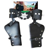 Dubbele sheriff/cowboy holsters verkleed accessoire   -
