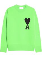 AMI Paris pull en laine à logo Ami de Coeur - Vert