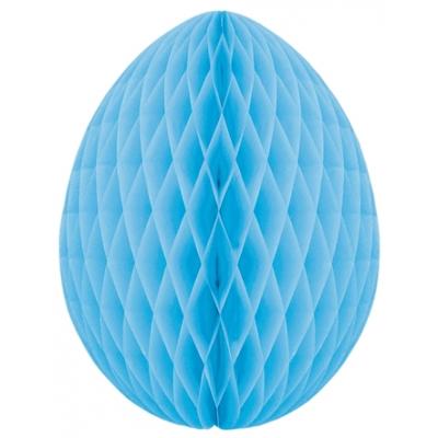 Paas decoratie ei van papier - lichtblauw - 20 cm - brandvertragend crepepapier - Pasen