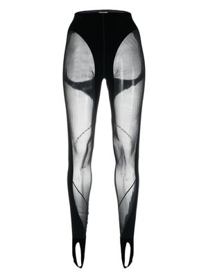 Mugler x Wolford legging à détails sous-pieds - Noir