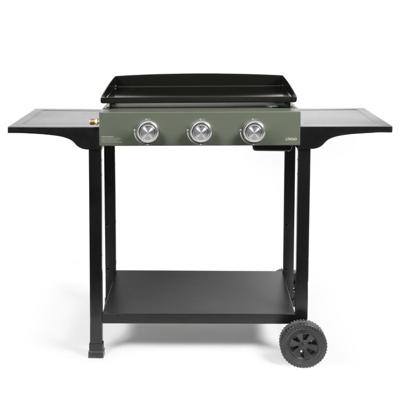 Gasgrillplaat op kar - LIVOO - DOC326 - 3 branders - Groen / Zwart