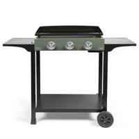 Gasgrillplaat op kar - LIVOO - DOC326 - 3 branders - Groen / Zwart