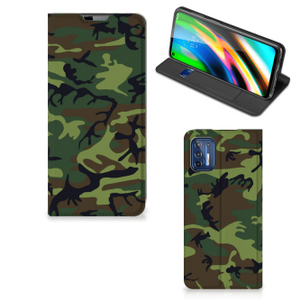 Motorola Moto G9 Plus Hoesje met Magneet Army Dark