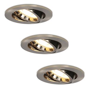 HOFTRONIC™ Set van 3 stuks dimbare LED inbouwspots Lublin met 5 Watt spot kantelbaar