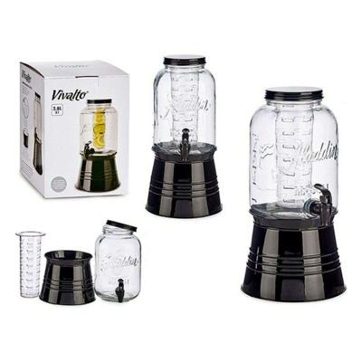 Transparante Glazen Kan Vivalto Zwart Transparant Metaal Kristal Plastic 3,8 L Cooler