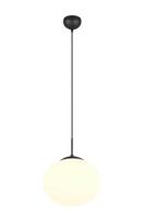 Trio Ovale hanglampFomento Ø 30cm - zwart met wit glas - 363100132