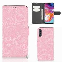 Samsung Galaxy A70 Hoesje White Flowers Samsung Galaxy A70 Hoesje White Flowers