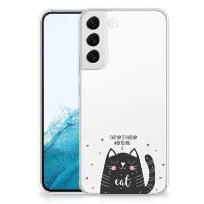 Samsung Galaxy S22 Plus Telefoonhoesje met Naam Cat Good Day Samsung Galaxy S22 Plus Telefoonhoesje met Naam Cat Good Day